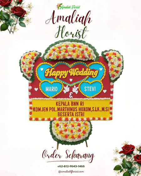 Papan Bunga Pernikahan Keranggan